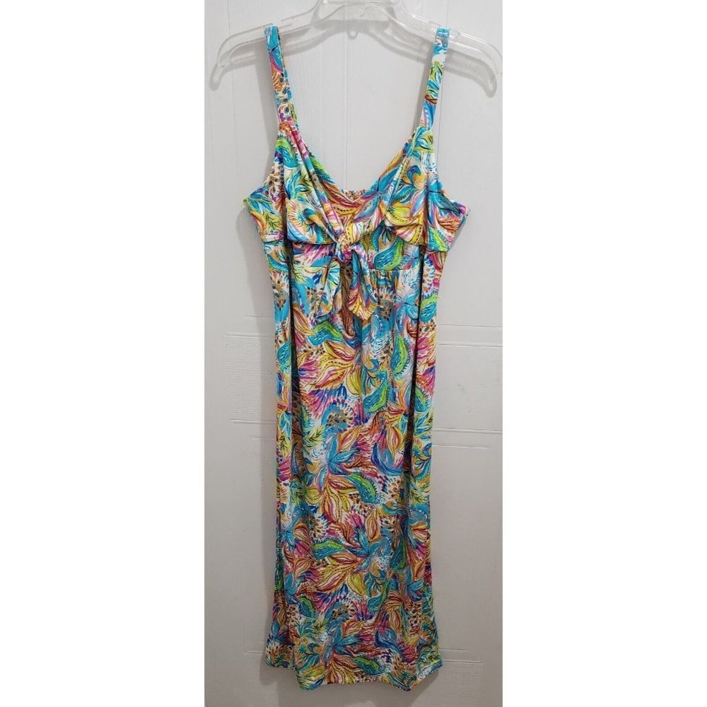 Stella Parker Collection Womens Sleeveless Maxi Dress Colorful Floral Vacation M